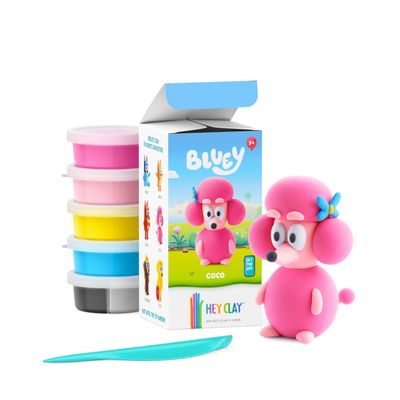 HEY CLAY Bluey & Friends - Air-Drying Clay for Kids - Arts and Crafts Creative Modeling Clay Kit Children Ages 4-8 (Coco)