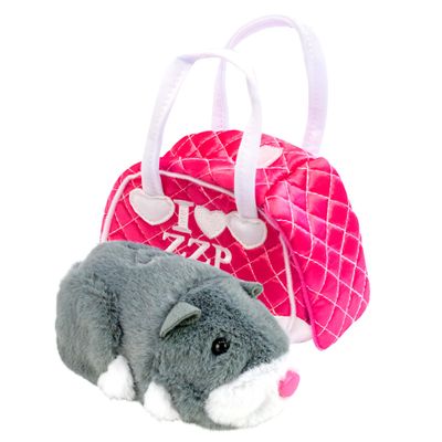 ZhuZhu City Hamster & Quilted Carrying Case NumNums The Grey & White Interactive Hamster with 40+ Sounds & Endless Behaviors Take Your ZhuZhu Adventures Anywhere!