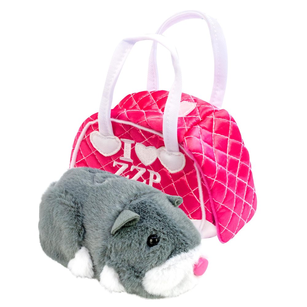 ZhuZhu City Hamster & Quilted Carrying Case NumNums The Grey & White Interactive Hamster with 40+ Sounds & Endless Behaviors Take Your ZhuZhu Adventures Anywhere!