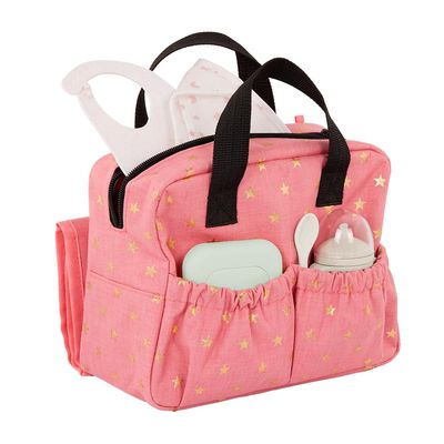 LullaBaby  Diaper Bag with Changing Mat  Storage Pockets & Supply Toys  Baby Doll Accessories  Pretend Play  Kids Ages 2 & Up  Baby Doll Diaper Bag Set