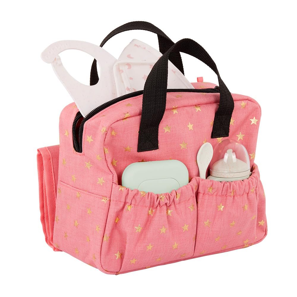 LullaBaby  Diaper Bag with Changing Mat  Storage Pockets & Supply Toys  Baby Doll Accessories  Pretend Play  Kids Ages 2 & Up  Baby Doll Diaper Bag Set