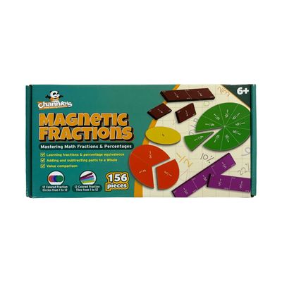 Channies Magnetic Fraction Tiles Set, 156-Piece Hands-On Math Learning Tool for Kids, Visual Fraction Manipulatives for Whiteboards & Magnetic Surfaces, Homeschool & Classroom Educational Supplies
