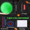 Hiboom 104 Pcs 8.5 Inch Glow in the Dark Kickballs Dodgeballs Set Includes 2 Pcs Light Up Playground Ball with Pump 100 Glow Sticks Storage Bag for Playground School Backyard Game Outdoor Indoor Games view 2