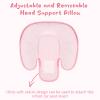 2 in 1 Infant Car Seat Insert Head and Body Support Set, Reversible Newborn Insert for Carseat with 3 Extra Strap Paddings, Soft Stroller Cushion Pillow Insert Girls, Fits for Stroller, Swing, Pink view 2