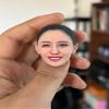 1/6 Scale Female Head Sculpt, Painted Pale Wheat Skin Famle Head Accessory for 12inch Action Figure Body, 1/6 Scale Makeup Female Head Carved - Finished Bald Head Only without Hair (Design E) view 1