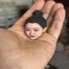 1/12 Scale Female Head Sculpt, Painted Pale Wheat Skin Head Carved Accessories for 6inch Action Figure Body, 1/12 Scale Makeup Female Head Sculpt Accessory - Finished Bald Head Only (Design A) view 1