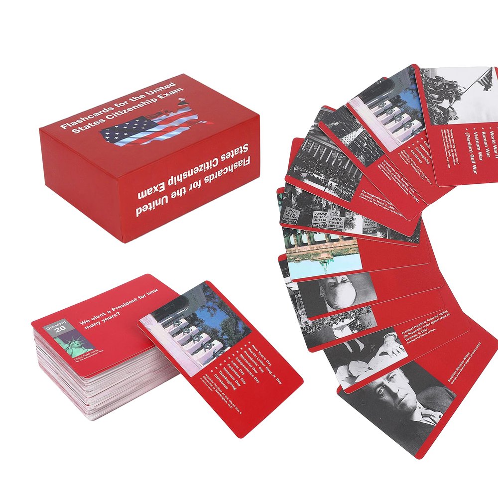 2026 New Us Citizenship Test Flash Cards 2025, 100 USCIS Questions and Answers Flashcards100 Questions and Answers for Naturalization Study Guide