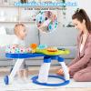 GLACER 3 in 1 Kids Play Center, Activity Walker w/ 3-Position Adjustable Seat, Music Tabletop, Wide Base & 2 Smooth Wheels, Toddle Station for 6-36 Months Old (Blue) view 4