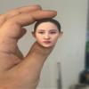 1/12 Scale Female Head Sculpt, Painted Pale Wheat Skin Head Carved Accessories for 6inch Action Figure Body, 1/12 Scale Makeup Female Head Sculpt Accessory - Finished Bald Head Only (Design C) view 1