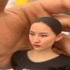 1/12 Scale Female Head Sculpt, Painted Pale Wheat Skin Head Carved Accessories for 6inch Action Figure Body, 1/12 Scale Makeup Female Head Sculpt Accessory - Finished Bald Head Only (Design C) view 2