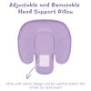 2 in 1 Infant Car Seat Insert Head and Body Support Set, Reversible Newborn Insert for Carseat with 3 Extra Strap Paddings, Soft Stroller Cushion Pillow Insert Girls, Fits for Stroller, Swing, Purple view 2