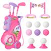 Jovizo Toddler Golf Set for Girls Boys 2 3 4 Years Old, Upgraded Kids Golf Cart with 3 Clubs & 8 Balls, Outdoor Indoor Sports Toys Birthday Gift, Pink view 1