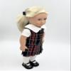 18 inch Doll Outfit-School Plaid Jumper Include Blouse and Hair Accessory/Add on Option: Sock and Shoe (Doll is not Included) (Zip Jumper,Sock,Matte Black Shoe, Plaid 56) view 4