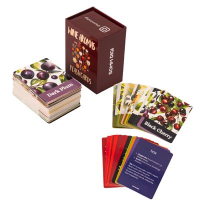 SOMM DIGI Wine Aroma Flashcards  100+ Classic Wine Aromas | Essential Wine Tasting Kit for Sommeliers & Wine Enthusiasts | Improve Blind Tasting & Wine Sensory Skills