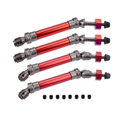 1/10 TRX4 Slash 4X4 Stampede VXL 2WD 6851R 6851X 6852R 6852X of CVD Steel Front Rear Drive Shaft Assembly Heavy Duty(Red 2front 2rear)
