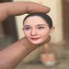 1/12 Scale Female Head Sculpt, Painted Pale Wheat Skin Head Carved Accessories for 6inch Action Figure Body, 1/12 Scale Makeup Female Head Sculpt Accessory - Finished Bald Head Only (Design F) view 1