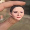 1/12 Scale Female Head Sculpt, Painted Pale Wheat Skin Head Carved Accessories for 6inch Action Figure Body, 1/12 Scale Makeup Female Head Sculpt Accessory - Finished Bald Head Only (Design F) view 2