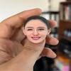 1/12 Scale Female Head Sculpt, Painted Pale Wheat Skin Head Carved Accessories for 6inch Action Figure Body, 1/12 Scale Makeup Female Head Sculpt Accessory - Finished Bald Head Only (Design E) view 1
