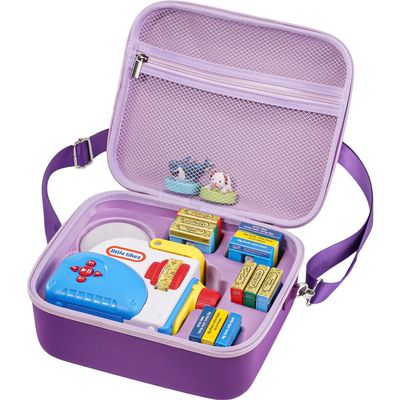 ProCase Hard Carrying Case for Little Tikes Story Dream Machine Starter Set, Kids Large Toy Bag Travel Portable Storage Box for Boy Girl Littles Character Books, Container with Shoulder Strap -Purple
