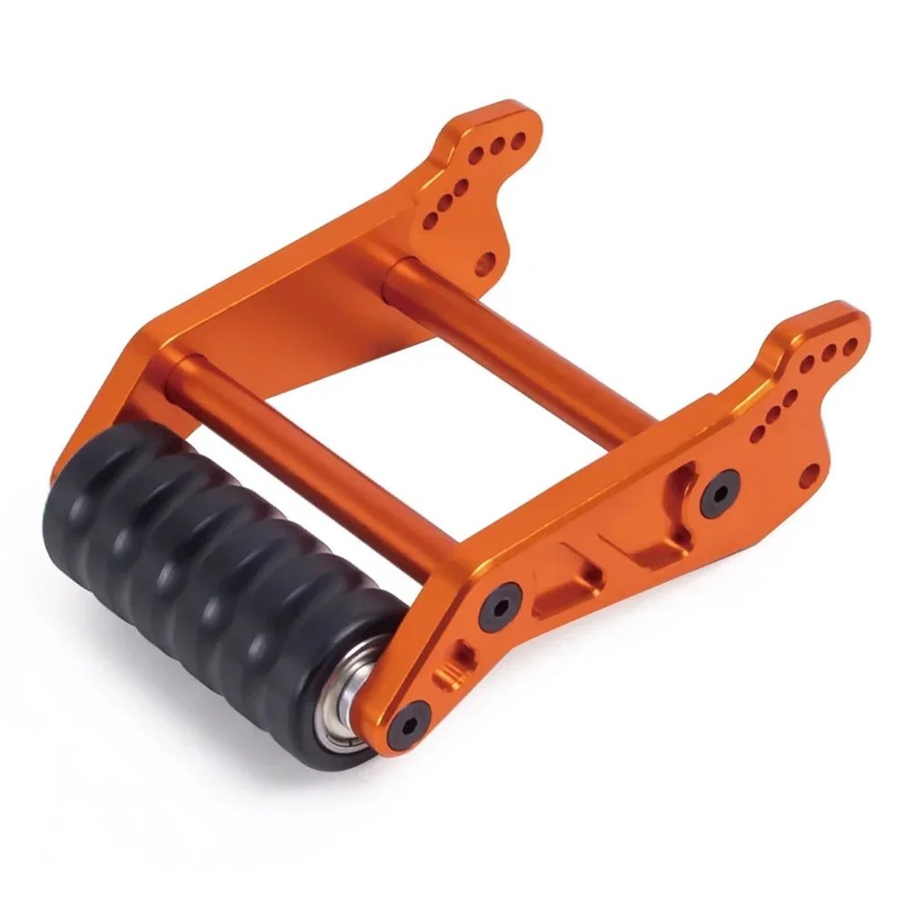 1pc Metal Adjustable Wheelie Bar Anti Roll Wheel Upgrade Parts for 1/8 for Losi LMT 4WD Solid Axle RC Monster Truck for RTR Grave Digger(Orange)