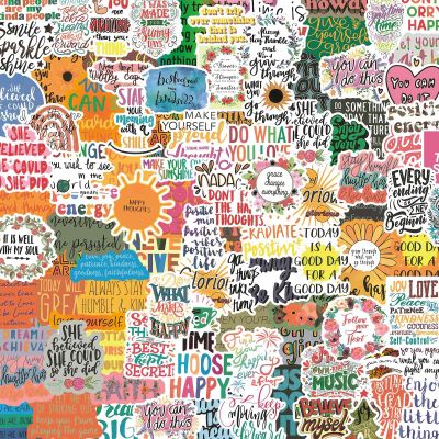 100pcs Inspirational Stickers, Motivational Quote Sticker for Water Bottle Adults Women Teen Boy Girl, Affirmation Stickers, Vinyl Positive Stickers Decals for Laptop Journal Computer Phone Case