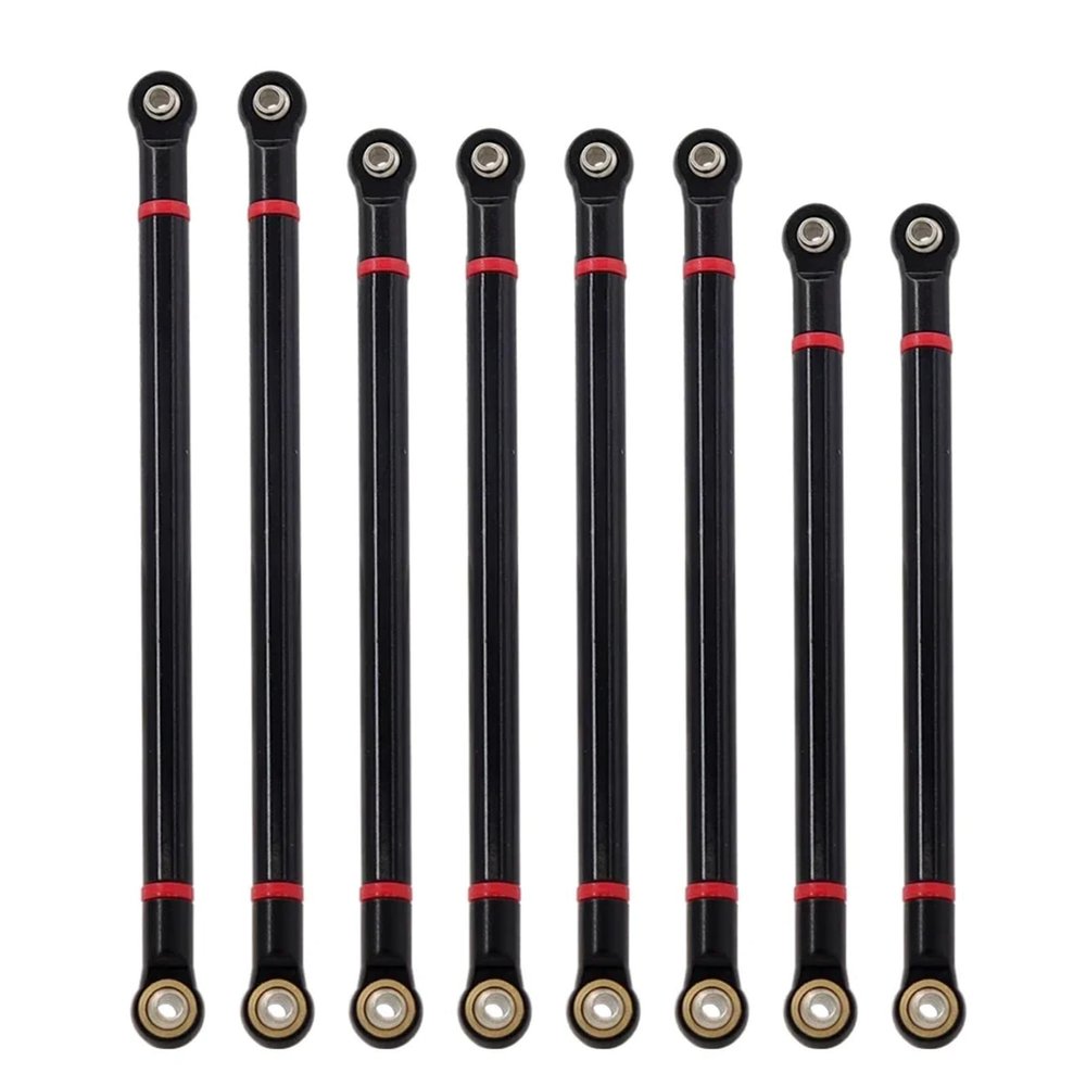 Metal Suspension Tie Rod Wheelbase 313mm Connecting Rod for 1/10 RC Crawler Axial SCX10 RGT 86100 RC Car Upgrade Parts(Black (D 7mm))