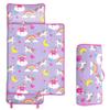 Toddler Nap Mat Extra Large 50 in*20 in Boys Sleeping Mat/Removable Pillow -Purple Unicorn- Carry Handle with Straps Closure,Nap Mat for Preschool Kindergarten, Sleeping Bag view 1