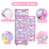 Toddler Nap Mat Extra Large 50 in*20 in Boys Sleeping Mat/Removable Pillow -Purple Unicorn- Carry Handle with Straps Closure,Nap Mat for Preschool Kindergarten, Sleeping Bag view 2