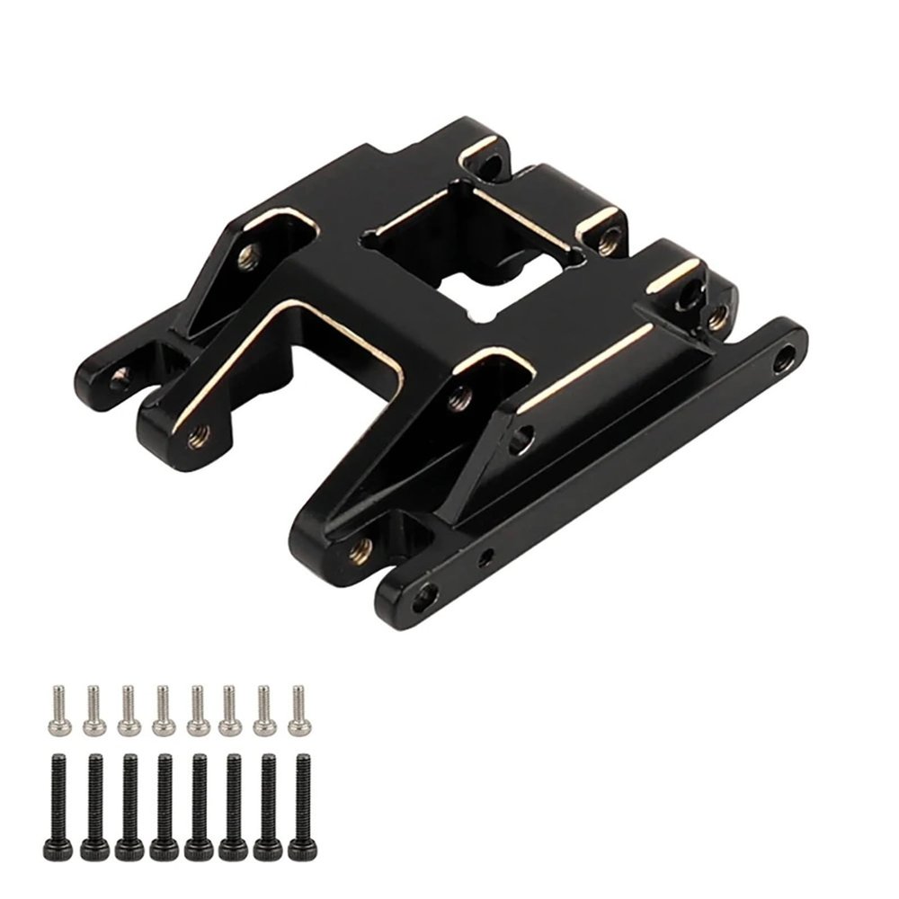 DAIHAOUU 1pc TRX4m All Brass Black Coating Skid Plate Transmission Mount for 1/18 TRX4-M RC Crawler Car Metal Upgrade Parts