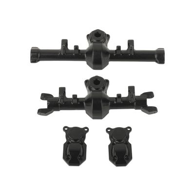 2pcs 1:24 Metal Straight Front Rear Axle Housing Cover Shell for RC 1/24 Axial SCX24 90081 C10 AXI00005 Toys Car Upgrade Parts(Black)