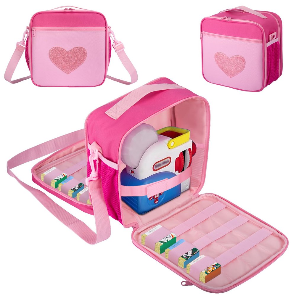 Carrying Case Compatible with Little Tikes Story Dream Machine Starter Set, Portable Toys Bag with Shoulder Strap fits for Little Tikes Projector, Character, Audio Play, Pink (Bag Only)