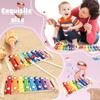 8 Sets Wood Xylophone for Kids Musical Toy Instrument with 16 Pcs Mallets Wooden Percussion Kit for Preschool Toddlers Educational Music Learning view 4