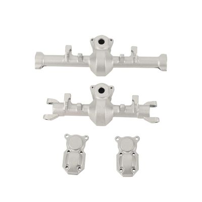 2pcs 1:24 Metal Straight Front Rear Axle Housing Cover Shell for RC 1/24 Axial SCX24 90081 C10 AXI00005 Toys Car Upgrade Parts(Silver)
