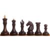 3.8" Candidates Series Minimalist Chess Set- Chess Pieces Only- Mahogany Stained Boxwood view 3