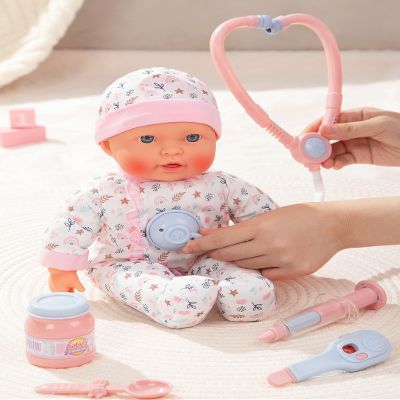 Mother Love Interactive Baby Dolls Toy Doctor Kit ,16 Inches Dolls with Heartbeat Sound Stethoscope, Pretend Role Play Accessories Set - Medical Checkup Playset Gift Pack, for 3+ Year Old Girls