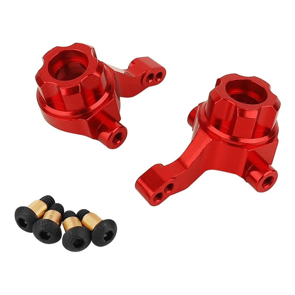 Metal Front & Rear Steering Knuckles Carrier Steering Hub Carriers Upgrade Parts for Tamiya TT-02B TT02B 1/10 RC Drift Car(Front Red)