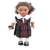 18 inch Doll Outfit-School Plaid Jumper Include Blouse and Hair Accessory/Add on Option: Sock and Shoe (Doll is not Included) (Split Jumper,Sock,Matte Black Shoe, Plaid 56) view 1