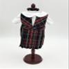 18 inch Doll Outfit-School Plaid Jumper Include Blouse and Hair Accessory/Add on Option: Sock and Shoe (Doll is not Included) (Split Jumper,Sock,Matte Black Shoe, Plaid 56) view 2