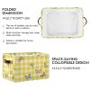 Maunzc Yellow Gingham Butterflies Storage Bins Collapsible Storage Basket with Metal Frame, Fabric Shelves Bins Closet Baskets with Handles, 2-Pack view 2