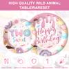120PCS Two Sweet Birthday Party Supplies Two Sweet Donut Ice Cream Decorations for Baby Girl 2nd Second Birthday Tableware Set Plates Napkins Cups Set for 20 Guests view 2