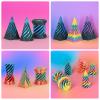 3 Packs Impossible Spiral Cone Fidget Toys,3D Printed Pyramid Passthrough Sculpture,Mini Sensory Toy for Stress Relief Anxiety,Stocking Stuffers for Adults & Kids Gifts (Green Black) view 3