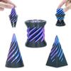 3 Packs Impossible Spiral Cone Fidget Toys,3D Printed Pyramid Passthrough Sculpture,Mini Sensory Toy for Stress Relief Anxiety,Stocking Stuffers for Adults & Kids Gifts (Blue Black) view 1