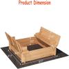 EcoSummer Outdoor Sandbox with Lid for Kids Wood Sandbox with 2 Bench Seats Bottom for Ages 4-8 Adjustable Height Kids Sand Pit for Garden/Backyard Play (47x47in) view 3