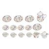 1:12 Miniatures Dollhouses Kitchen Accessories Teapot Cup Plate Set 15Pcs Flower Pattern Porcelain Teacup Set view 1