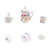 1:12 Miniatures Dollhouses Kitchen Accessories Teapot Cup Plate Set 15Pcs Flower Pattern Porcelain Teacup Set view 4