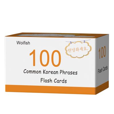 100 Essential Korean Phrases Flash Cards for Adults - Learn Korean Phrases for Beginners with Durable & Portable Flashcards- Korean Flashcards Simple Phrases