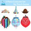 Jabcmier 3-in-1 Porch Goose Summer Outfits Bundle: Fiesta Sombrero, Birthday Tutu & Western Bandana | Goose Outfits for Yard, Patio & Desk Decor view 2