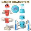 BLmukce DIY Magnetic Robot Building Toy for Kids 3-5, 33 PCS STEM Stacking Playset with Storage Box, Rocket Robot Creative Kit, Toddler Magnet Toys Gift for Years Old Boys & Girls (Christmas Birthday) view 3