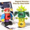 BLmukce Magnetic Robot Toy for Kids 3-5, 35 PCS STEM Educational Playset with Storage Box, DIY Stacking Monster Robots, Toddler Creative Alien Toys Gift for Boys Girls (Christmas Birthday) view 3