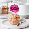 18pcs Pink Glitter Boom Bang Smash Crash Dessert Cupcake Topper Pick for Hero Fun Action Sign Theme Decor Supplies Men Women Happy Birthday Party Decoration view 2